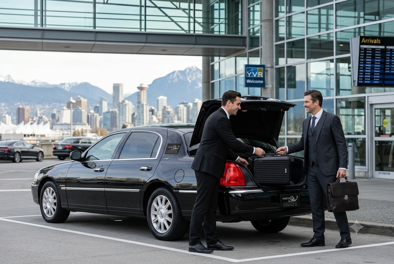 Corporate limousine providing airport limo service for executive travelers in Vancouver.