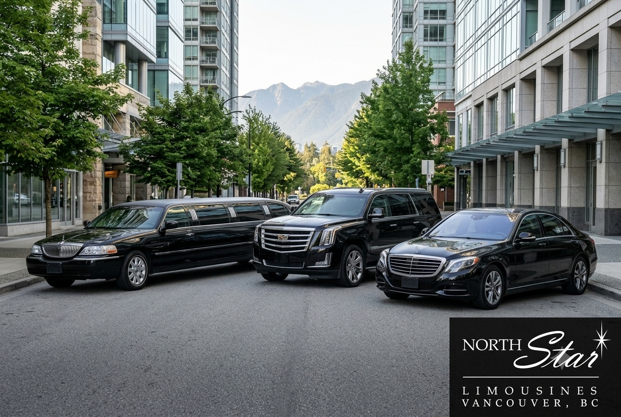 Vancouver limo rental with stretch limousine, luxury SUV and sedan
