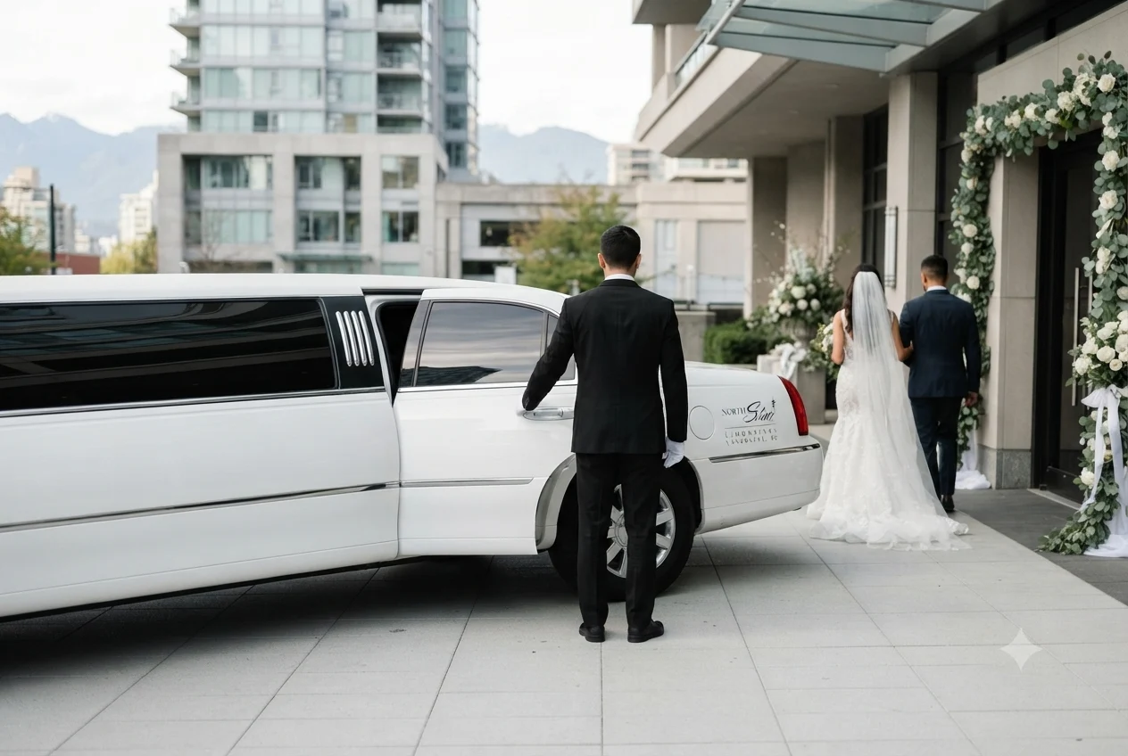 Wedding Limo Vancouver keeping the wedding day transportation on schedule.